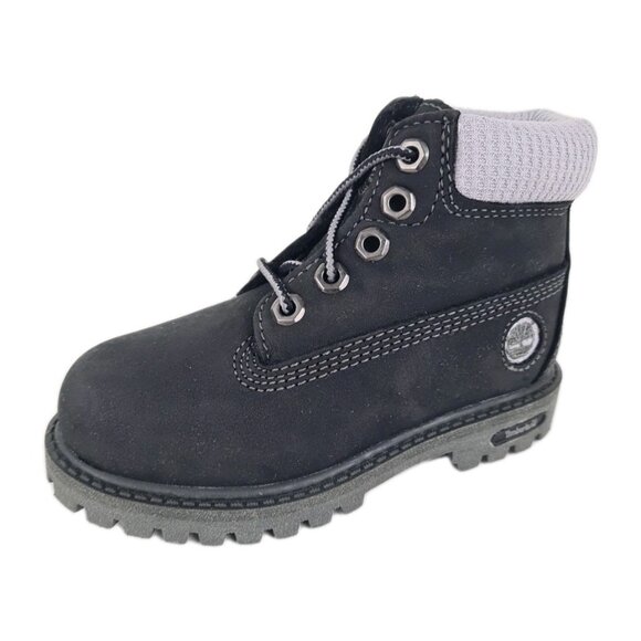 Timberland 6In Premium Thrml TODDLER Boots Outdoors Black Leather - Picture 2 of 9